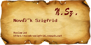 Novák Szigfrid névjegykártya