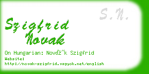 szigfrid novak business card